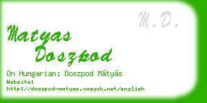 matyas doszpod business card